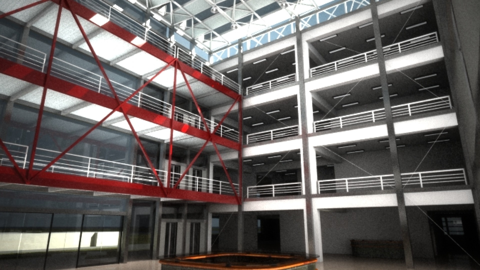 Hall de la Biblioteca Nacional del Perú - Vista 3D